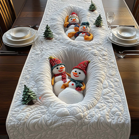 Snowman Pairs Quilted Table Runner GFTOQM654
