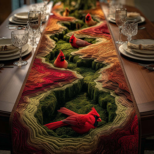 Mossy Canyon Cardinals Quilted Table Runner GFTOQM659