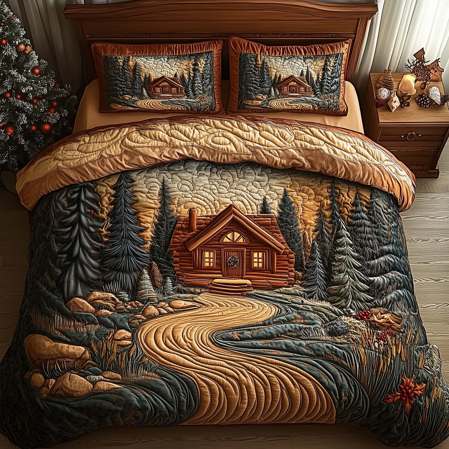 Golden Lodge 3-Piece Quilted Bedding Set GFTOQM660