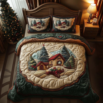 Cave Village 3-Piece Quilted Bedding Set GFTOQM667