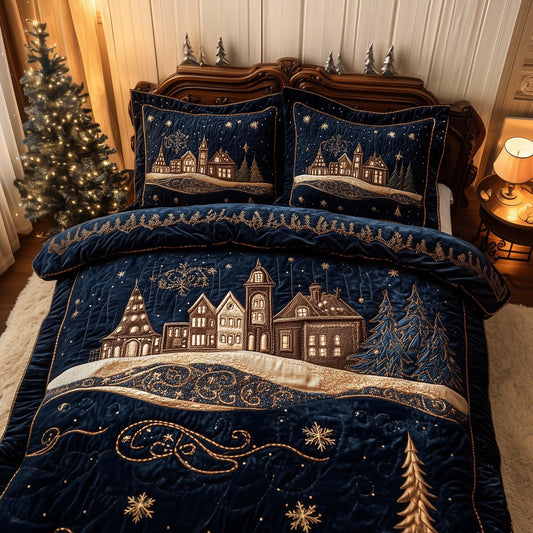 Starry Town 3-Piece Quilted Bedding Set GFTOQM668