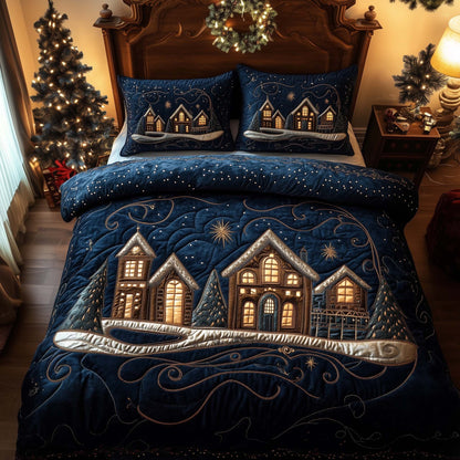 Starry Town 3-Piece Quilted Bedding Set GFTOQM669