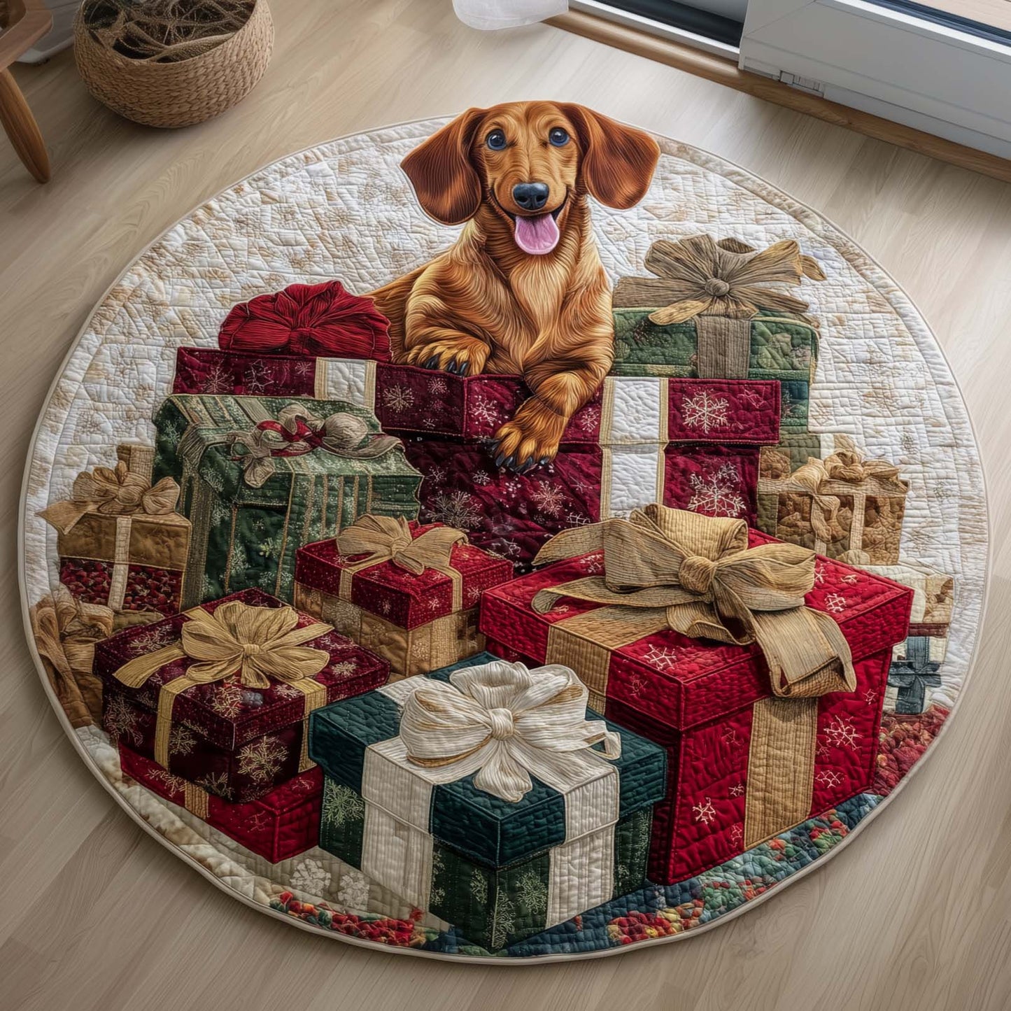 Dachshund Quilted Round Mat GFTOQM67