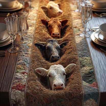 Straw Cows Quilted Table Runner GFTOQM684