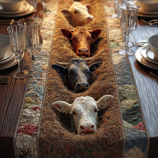 Straw Cows Quilted Table Runner GFTOQM684
