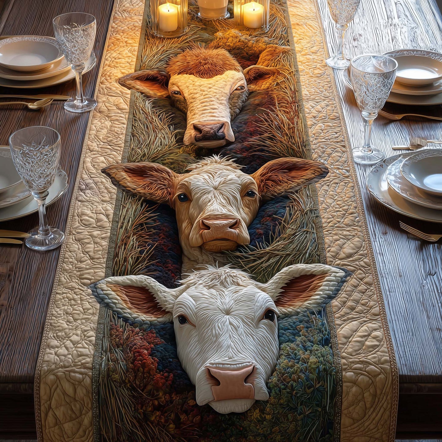 Straw Cows Quilted Table Runner GFTOQM685