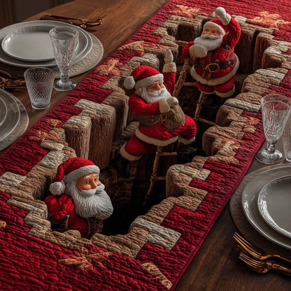 Climbing Santa Quilted Table Runner GFTOQM688