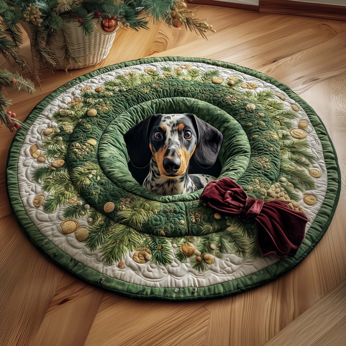 Dachshund Quilted Round Mat GFTOQM68