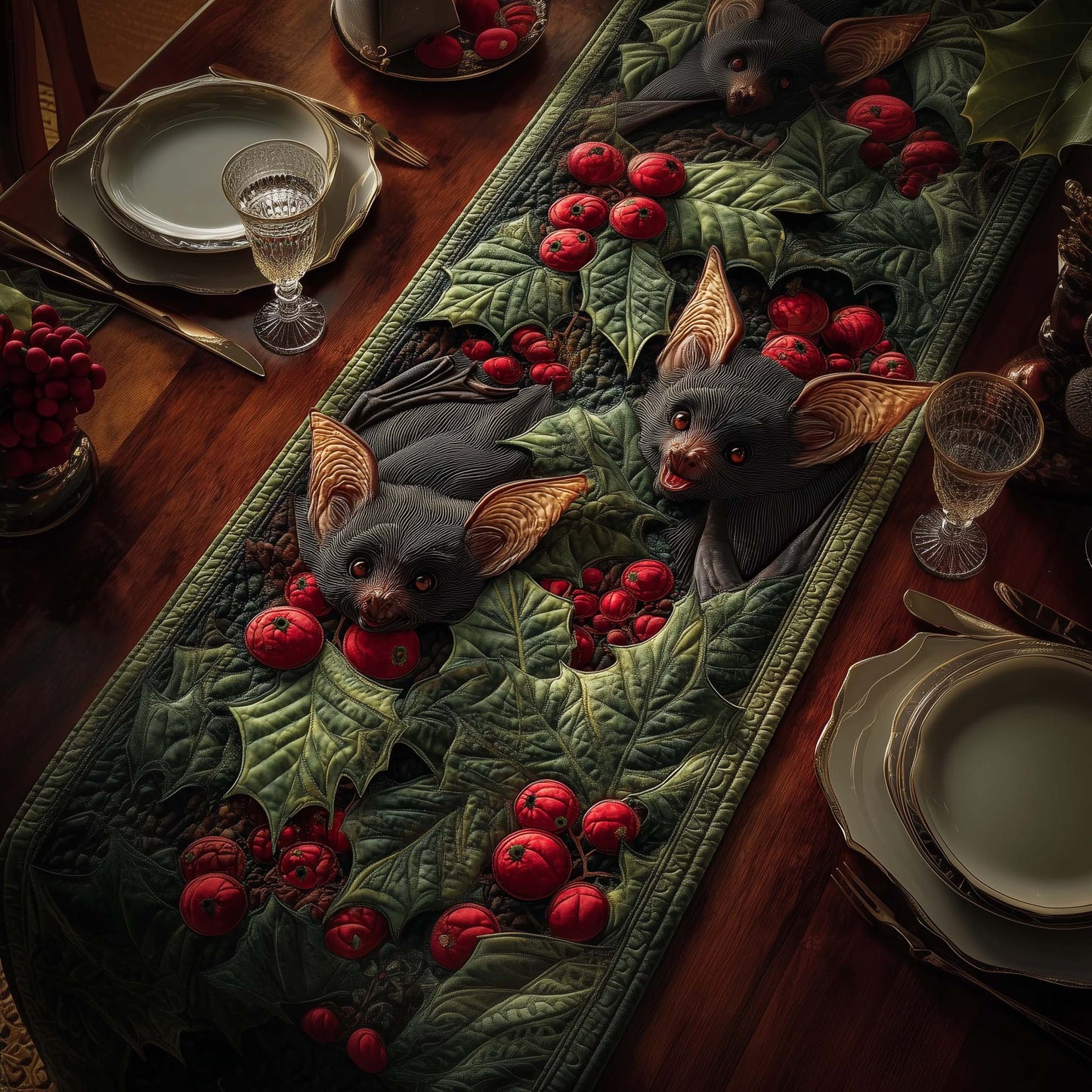 Leafy Bats Quilted Table Runner GFTOQM691