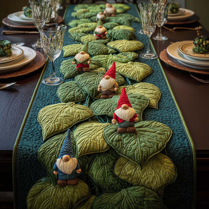 Leafy Gnomes Quilted Table Runner GFTOQM695