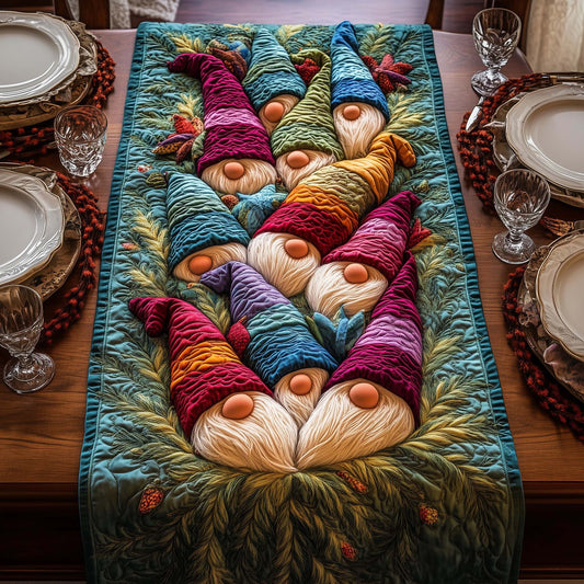 Colorful Gnomes Quilted Table Runner GFTOQM697