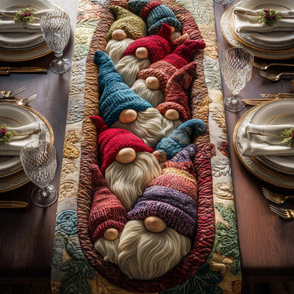 Colorful Gnomes Quilted Table Runner GFTOQM698