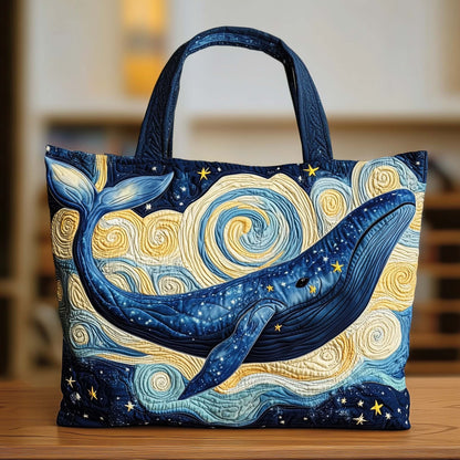 Starry Whale Quilted Tote Bag GFTOQM6