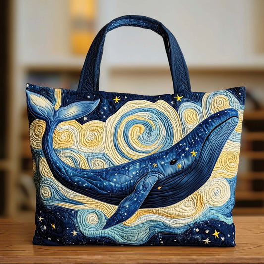 Starry Whale Quilted Tote Bag GFTOQM6