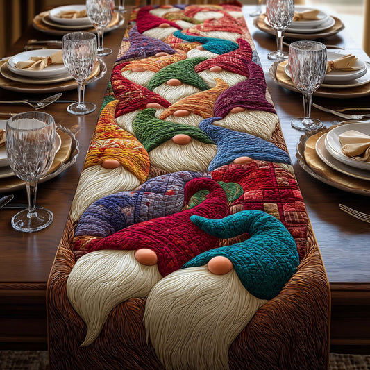 Colorful Gnomes Quilted Table Runner GFTOQM700