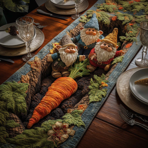 Carrot Gnomes Quilted Table Runner GFTOQM701