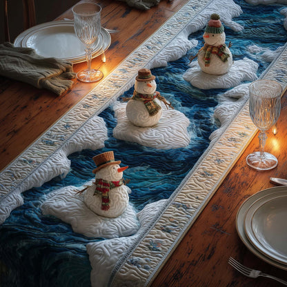 Drifting Snowmen Quilted Table Runner GFTOQM706