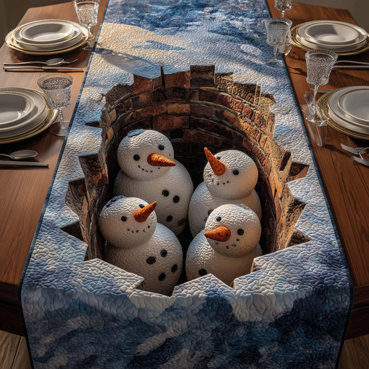 Snowman Pit Quilted Table Runner GFTOQM707