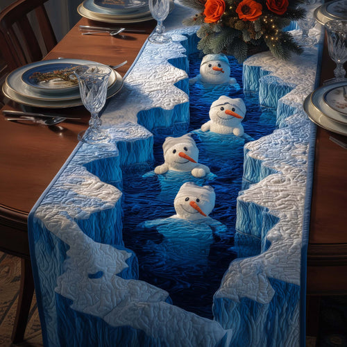 Drifting Snowmen Quilted Table Runner GFTOQM708