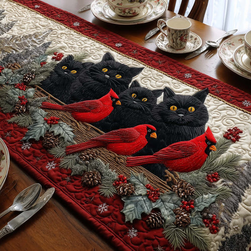Cats Cardinal Quilted Table Runner GFTOQM717
