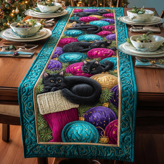 Stocking Cats Quilted Table Runner GFTOQM719