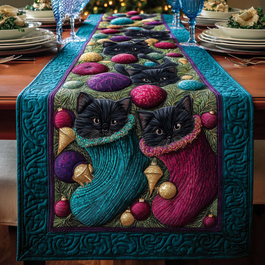 Stocking Cats Quilted Table Runner GFTOQM720