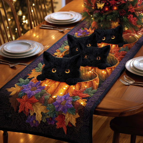 Pumpkin Cats Quilted Table Runner GFTOQM721