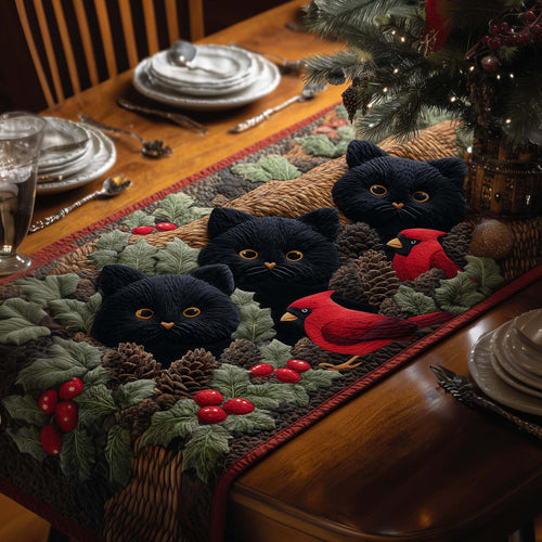 Cats Cardinal Quilted Table Runner GFTOQM722