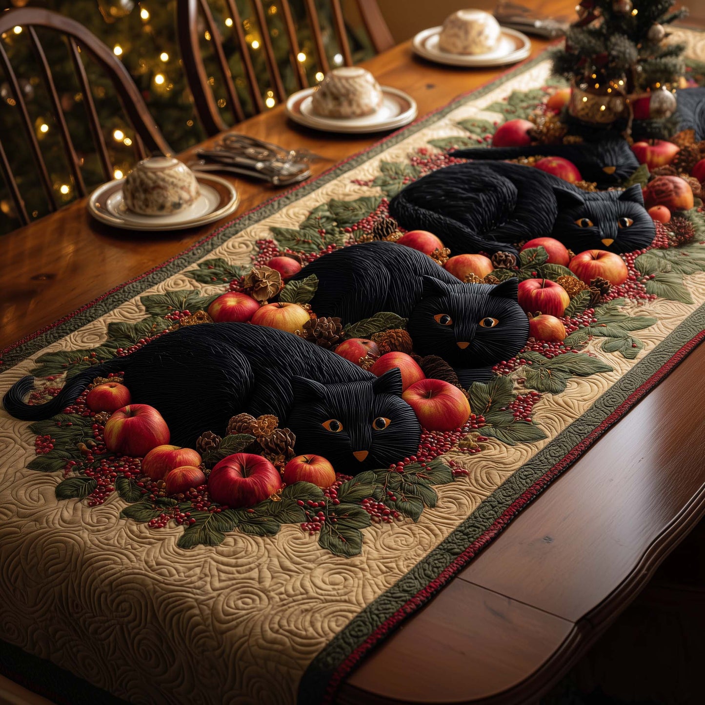 Apple Cats Quilted Table Runner GFTOQM728