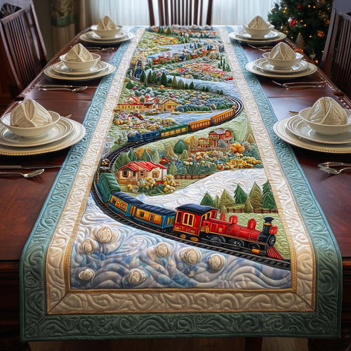 Scenic Train Quilted Table Runner GFTOQM731