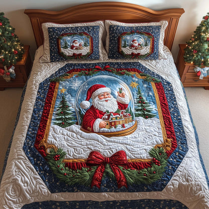 Globe Santa 3-Piece Quilted Bedding Set GFTOQM737