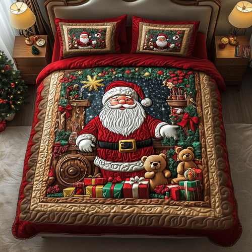 Santa Shop 3-Piece Quilted Bedding Set GFTOQM739