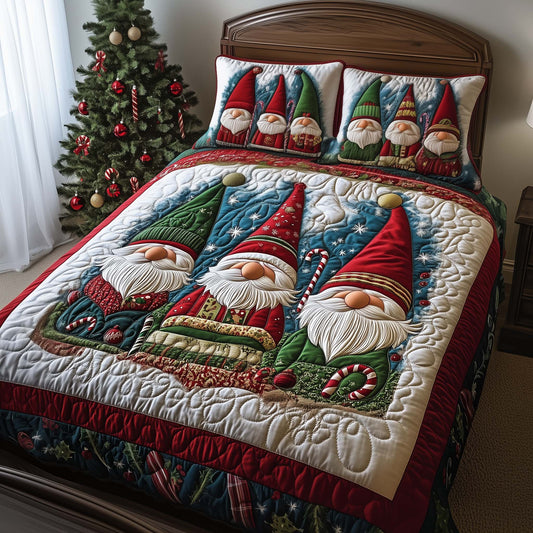 Trio Gnomes 3-Piece Quilted Bedding Set GFTOQM743