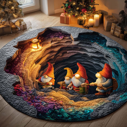 Mining Gnomes Quilted Round Mat GFTOQM751