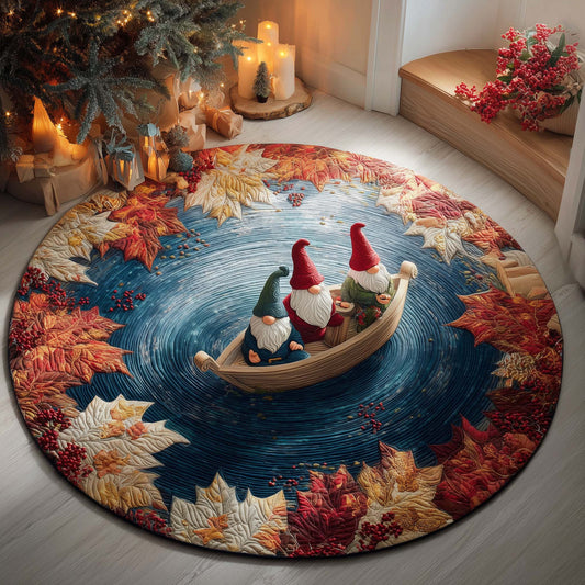 Surfing Santa Quilted Round Mat GFTOQM755