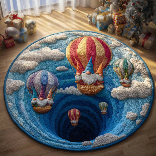 Balloon Gnomes Quilted Round Mat GFTOQM756