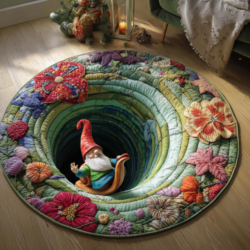Colorful Gnomes Quilted Round Mat GFTOQM758
