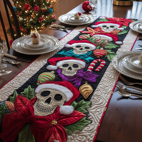 Santa Skulls Quilted Table Runner GFTOQM763