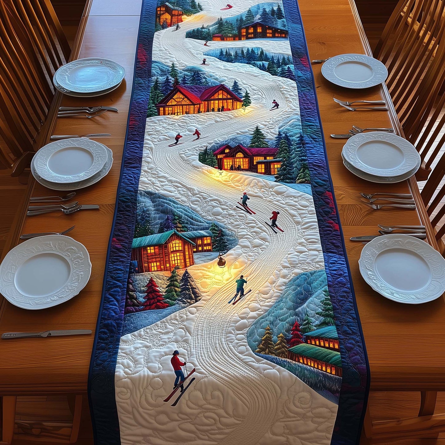 Ski Hill Quilted Table Runner GFTOQM764