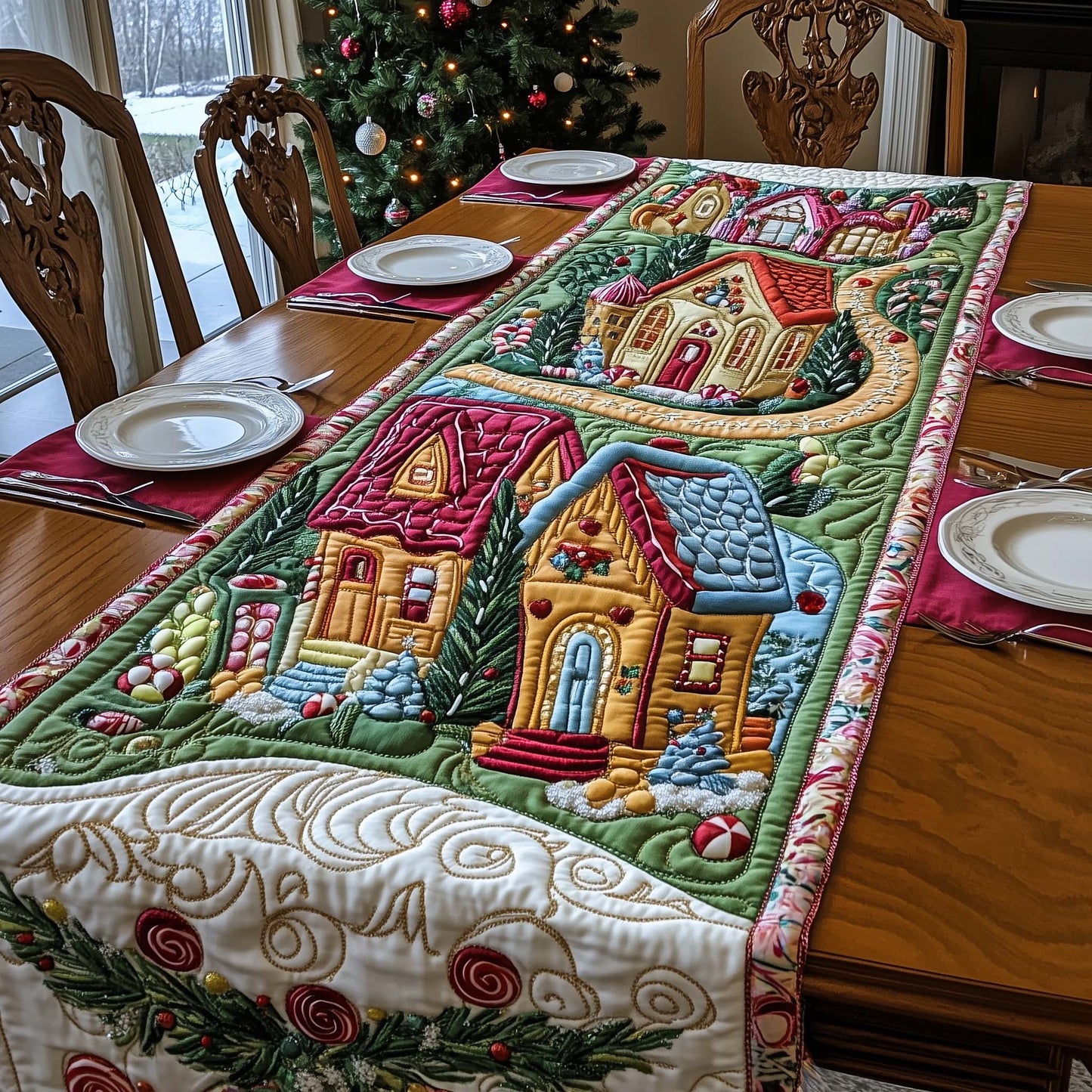 Candy Village Quilted Table Runner GFTOQM765