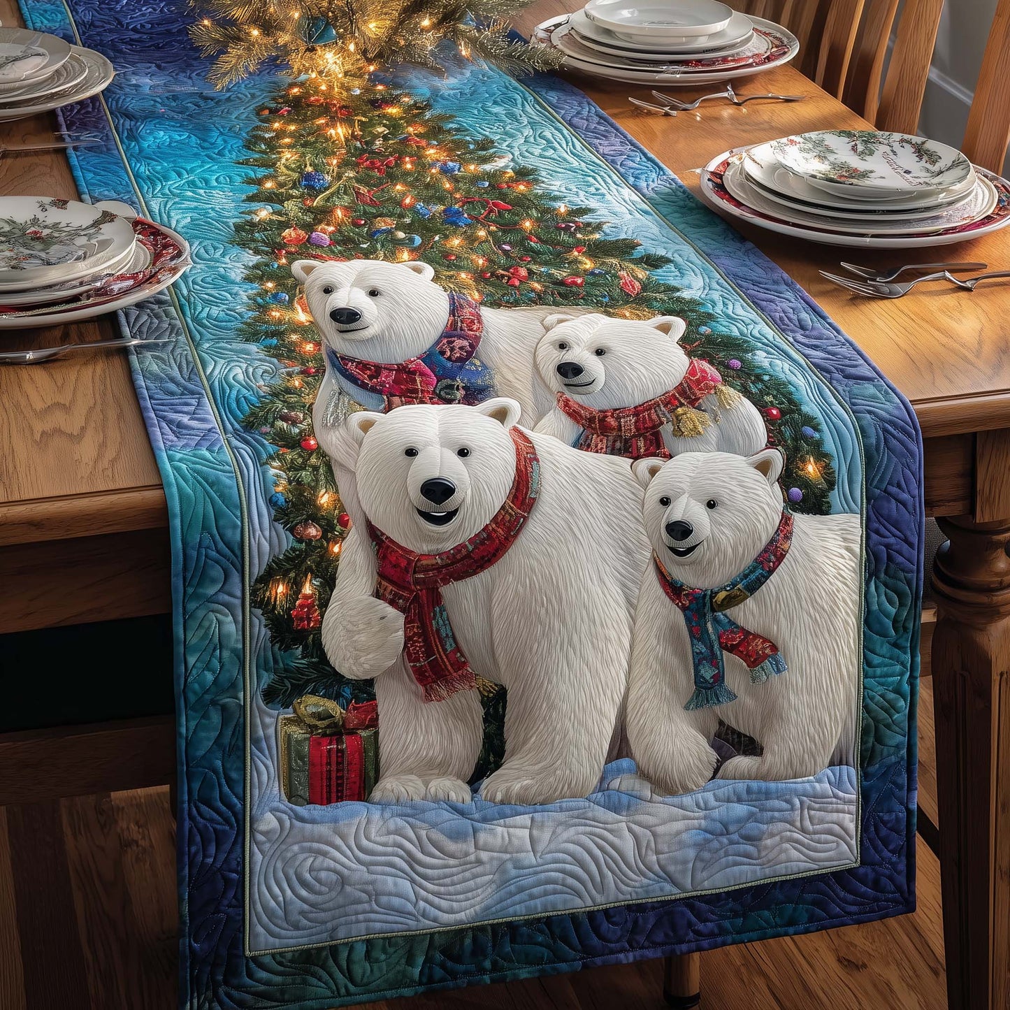 Tree Bears Quilted Table Runner GFTOQM766