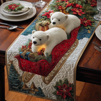 Sleigh Bears Quilted Table Runner GFTOQM774