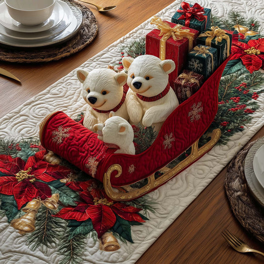 Sleigh Bears Quilted Table Runner GFTOQM780