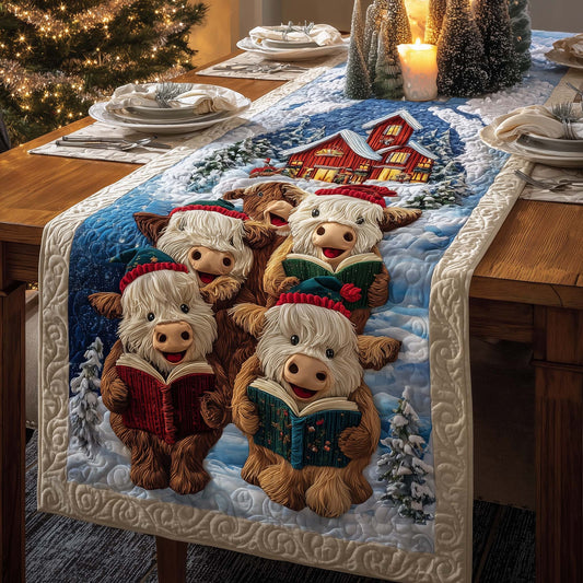 Caroling Cows Quilted Table Runner GFTOQM787