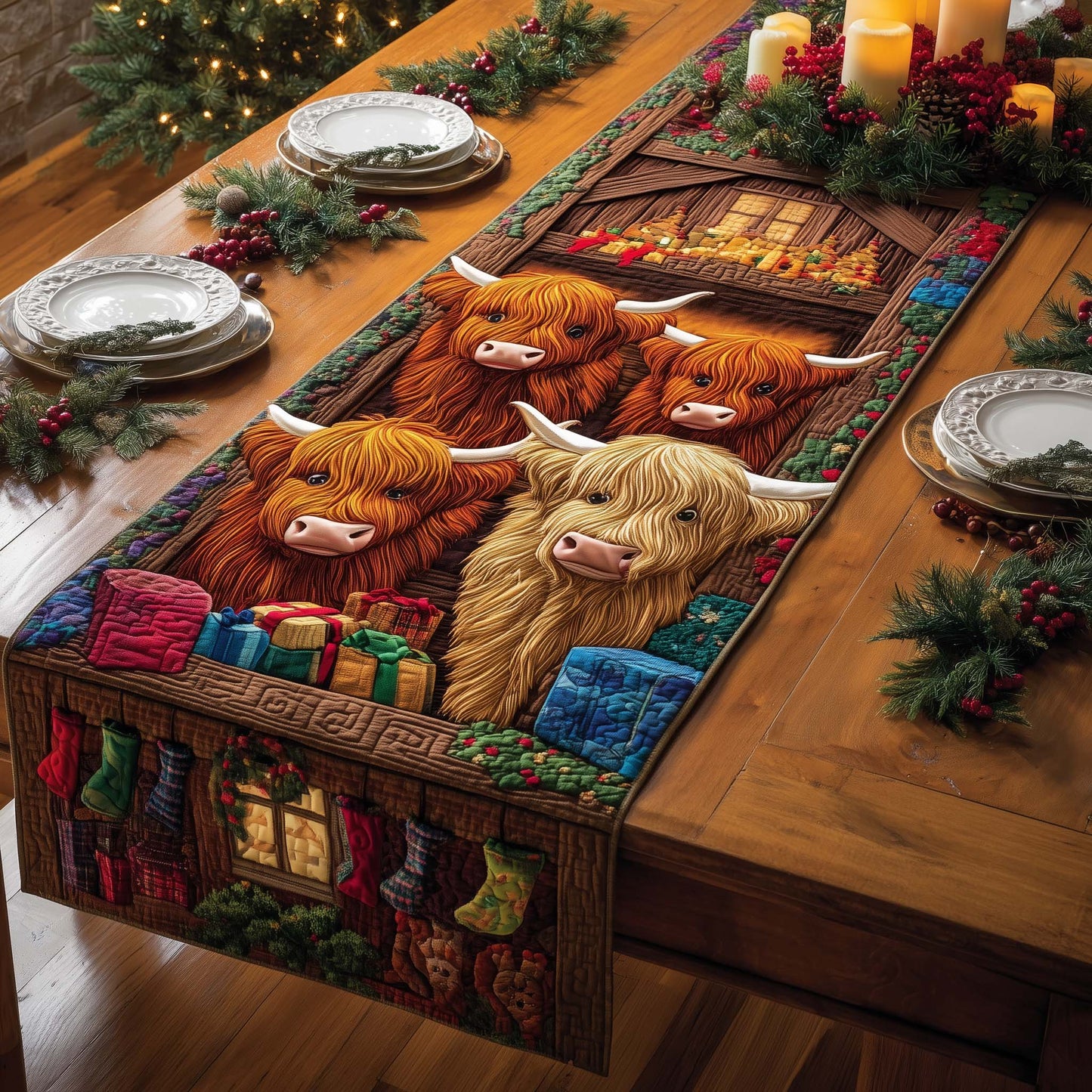 Barn Cows Quilted Table Runner GFTOQM788