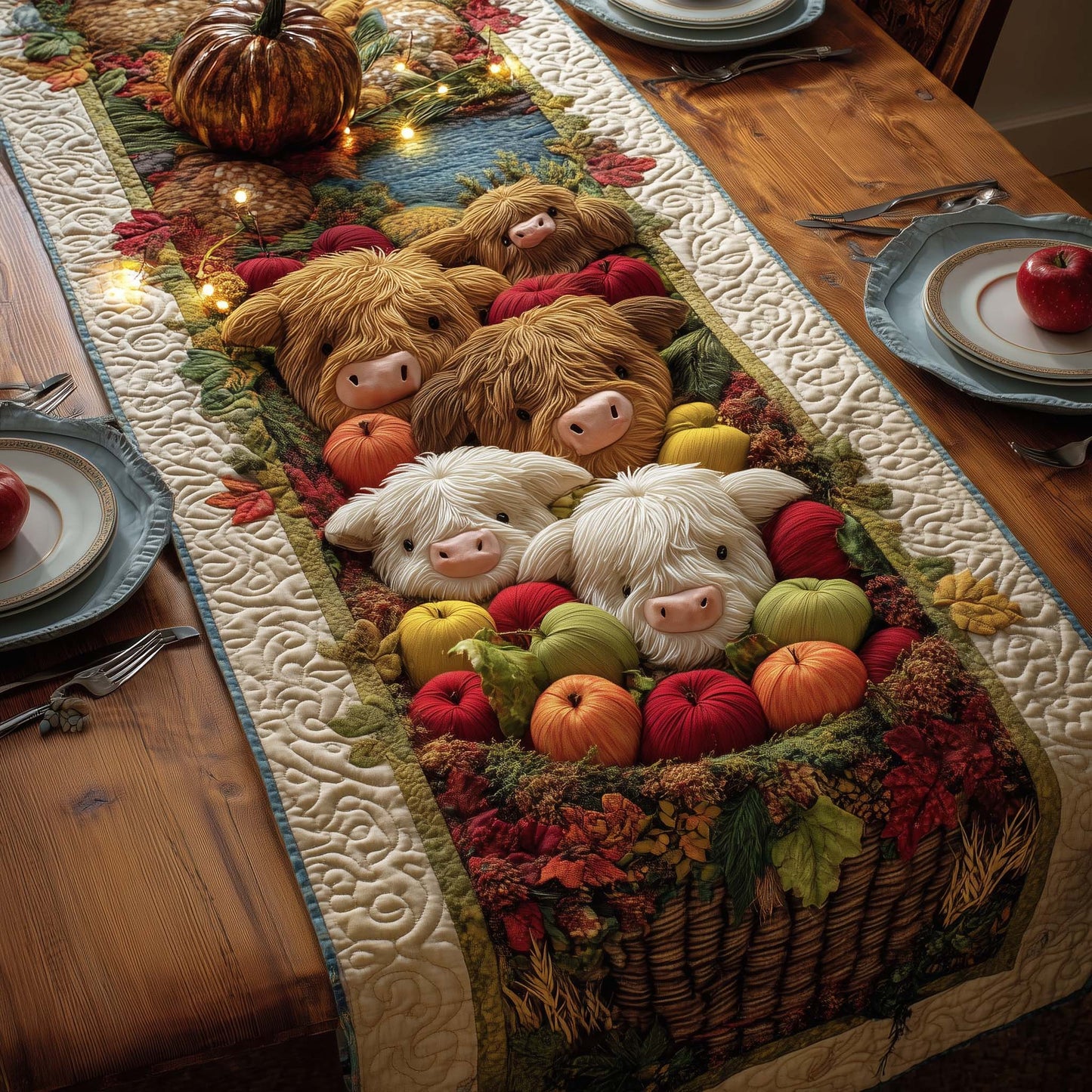Orchard Cows Quilted Table Runner GFTOQM792