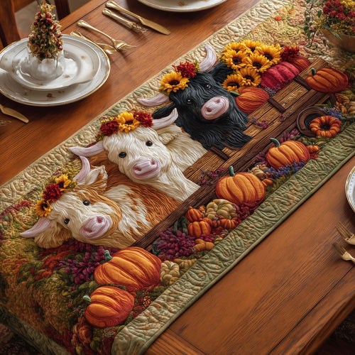 Fence Cows Quilted Table Runner GFTOQM794
