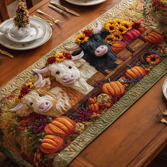 Fence Cows Quilted Table Runner GFTOQM794