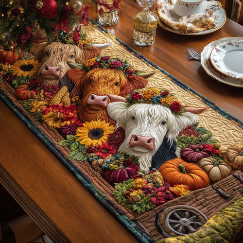 Pumpkin Cows Quilted Table Runner GFTOQM796