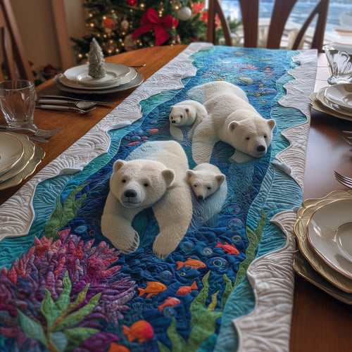 Relaxing Bears Quilted Table Runner GFTOQM803